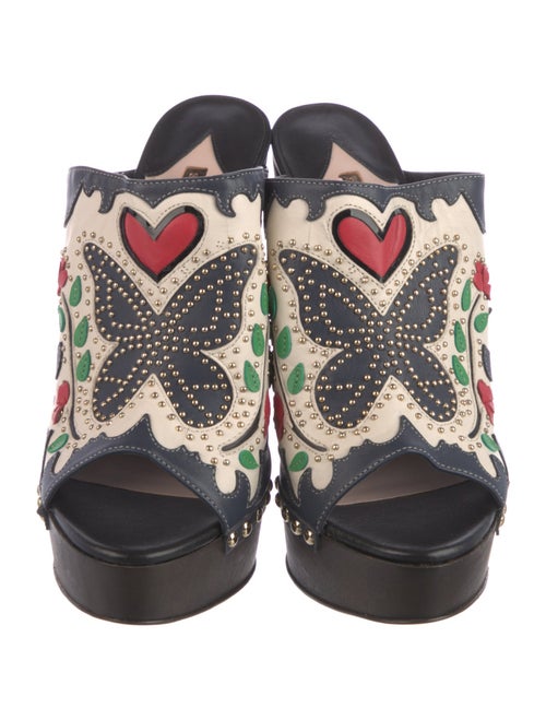 Sophia Webster Leather Printed Slides