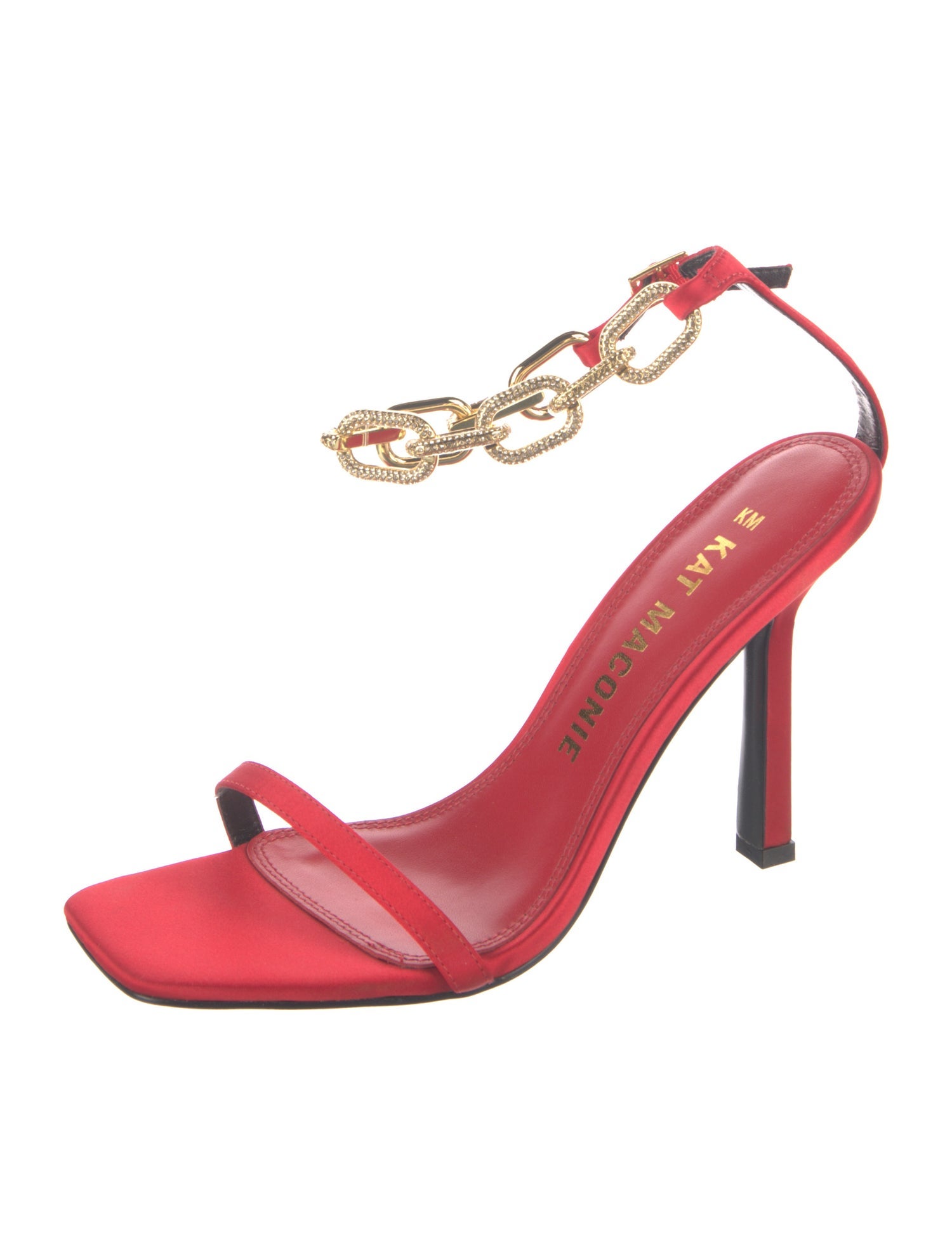 Kat Maconie Satin Chain-Link Accents Sandals