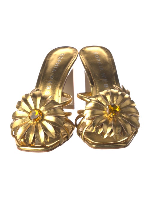 Sophia Webster Leather Crystal Embellishments Slides