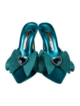 Sophia Webster Velvet Bow Accents Mules