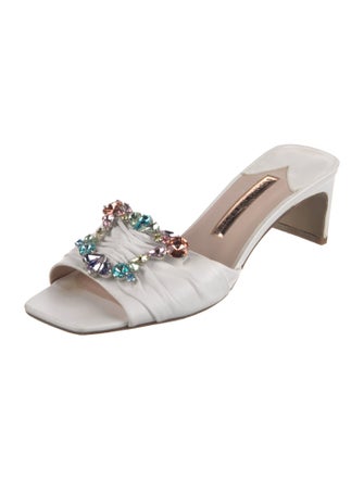 Sophia Webster Leather Crystal Embellishments Slides