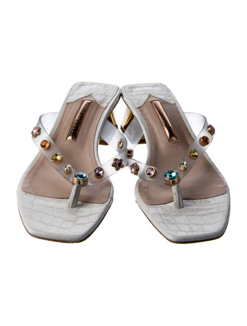 Sophia Webster Patent Leather Crystal Embellishments Slides