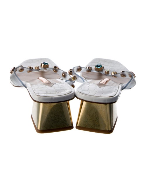 Sophia Webster Patent Leather Crystal Embellishments Slides