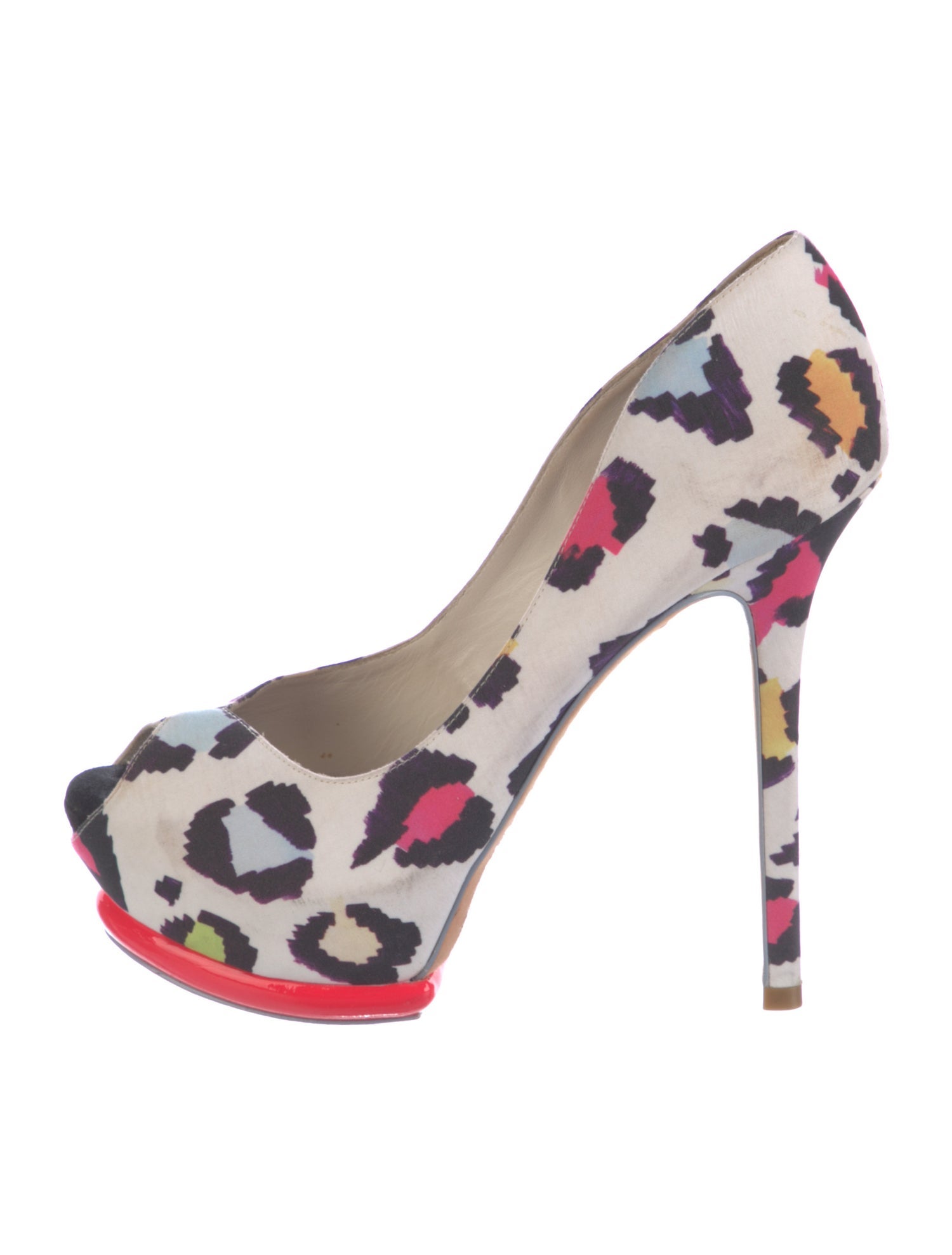 Sophia Webster Satin Animal Print Pumps