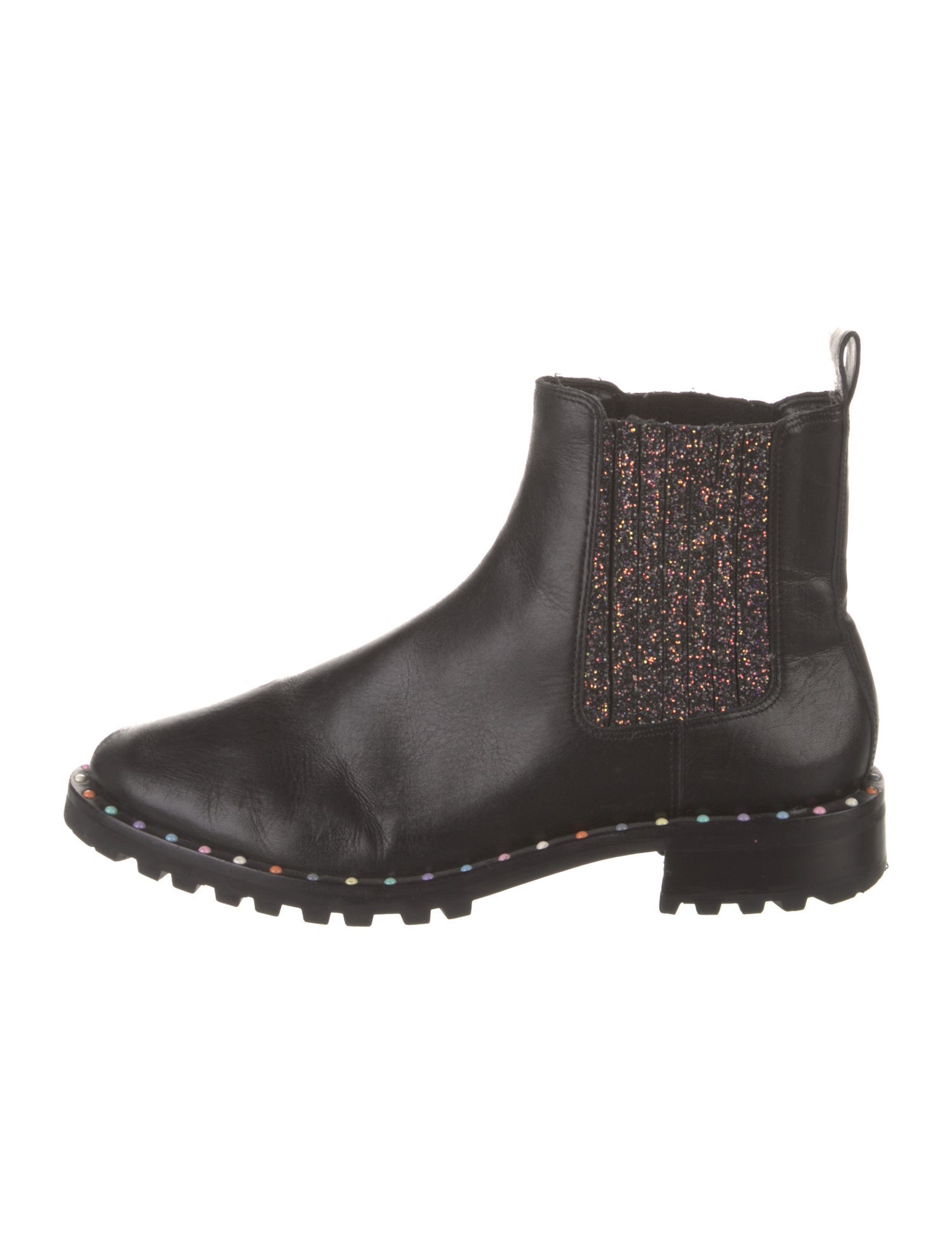 Sophia Webster Leather Glitter Accents Chelsea Boots