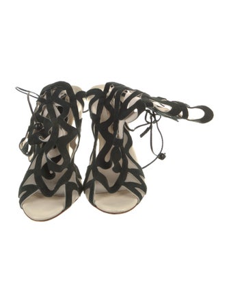 Sophia Webster Suede Colorblock Pattern Pumps