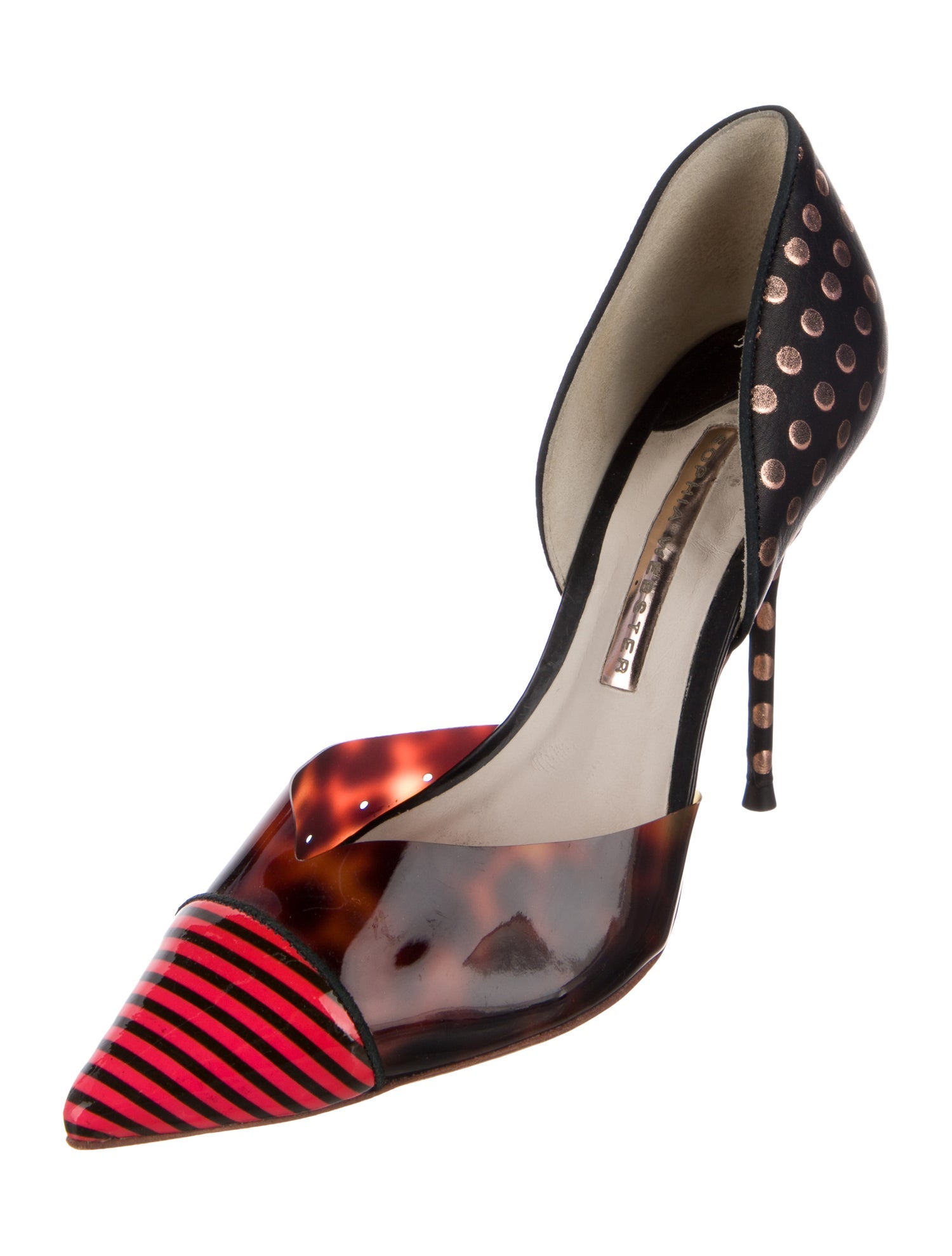 Sophia Webster Leather Animal Print D'Orsay Pumps