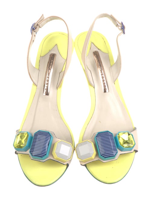 Sophia Webster Leather Colorblock Pattern Slingback Pumps