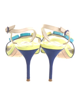 Sophia Webster Leather Colorblock Pattern Slingback Pumps