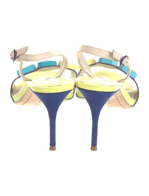 Sophia Webster Leather Colorblock Pattern Slingback Pumps