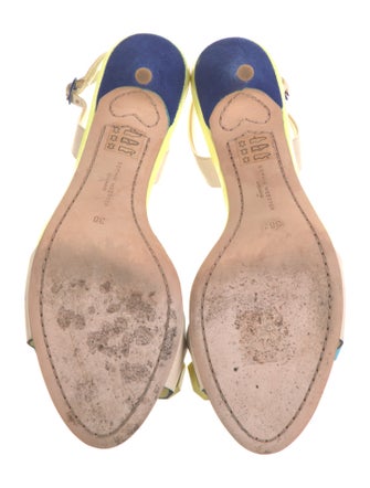 Sophia Webster Leather Colorblock Pattern Slingback Pumps