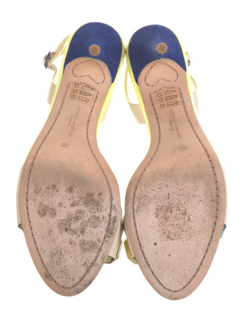 Sophia Webster Leather Colorblock Pattern Slingback Pumps