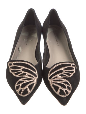 Sophia Webster Suede Embroidered Accent Ballet Flats