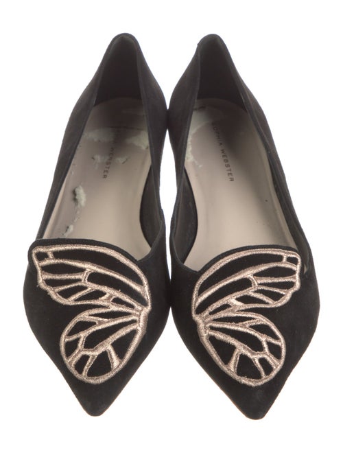 Sophia Webster Suede Embroidered Accent Ballet Flats