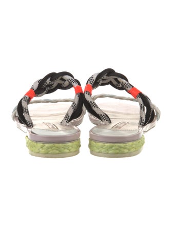 Sophia Webster Leather Colorblock Pattern Slides