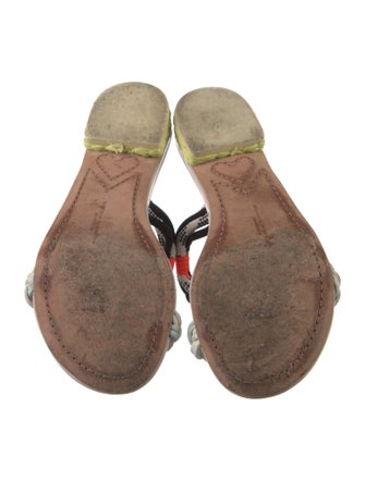 Sophia Webster Leather Colorblock Pattern Slides