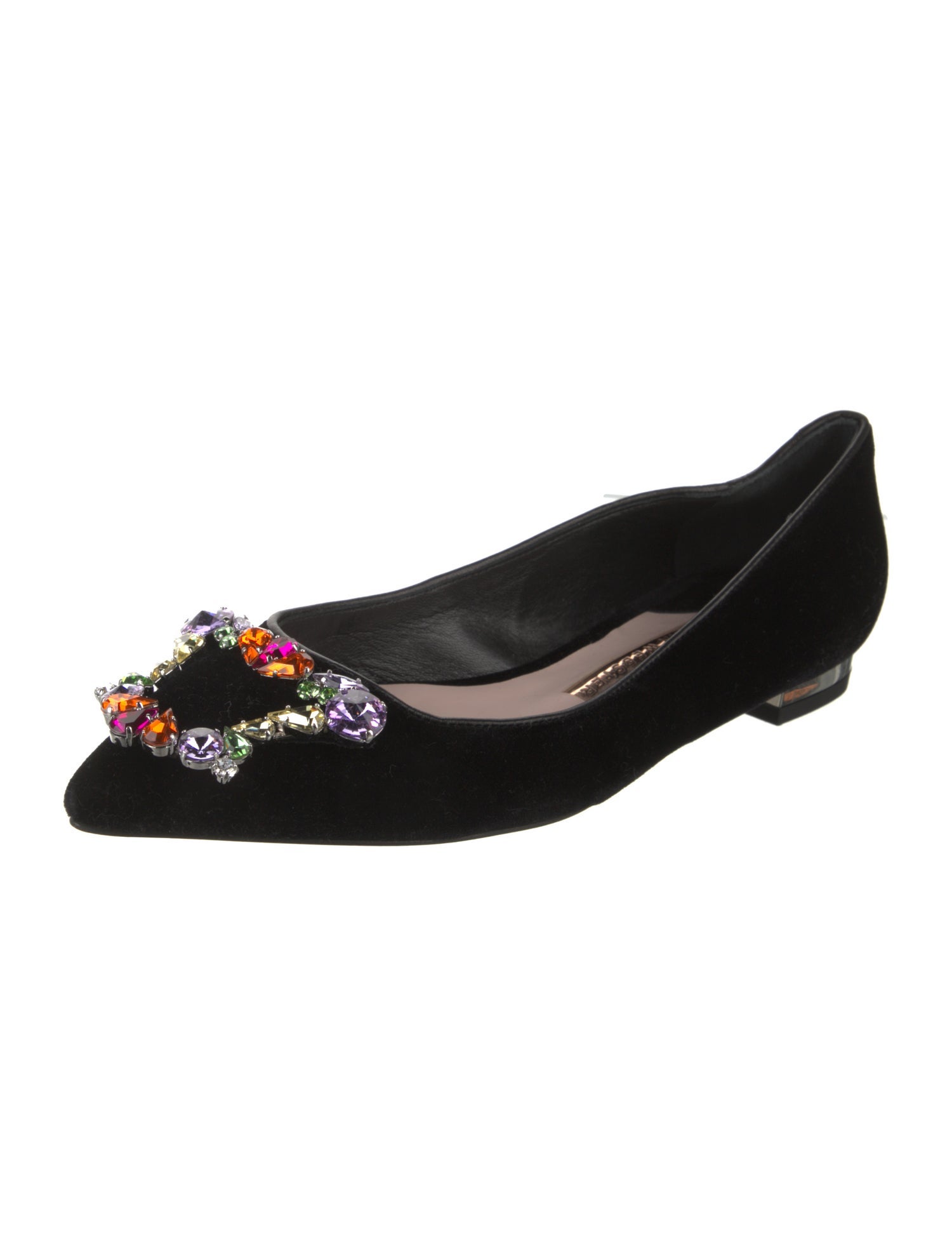 Sophia Webster Suede Glitter Accents Flats