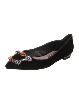 Sophia Webster Suede Glitter Accents Flats
