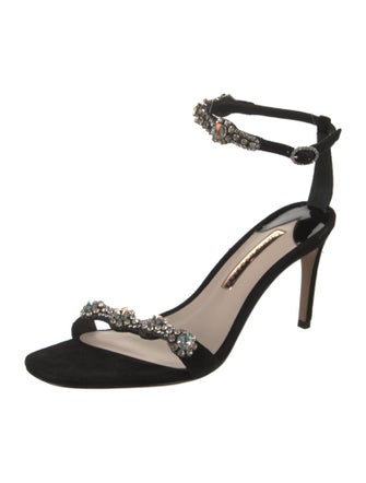 Sophia Webster Suede Crystal Embellishments Sandals