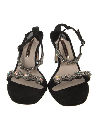 Sophia Webster Suede Crystal Embellishments Sandals
