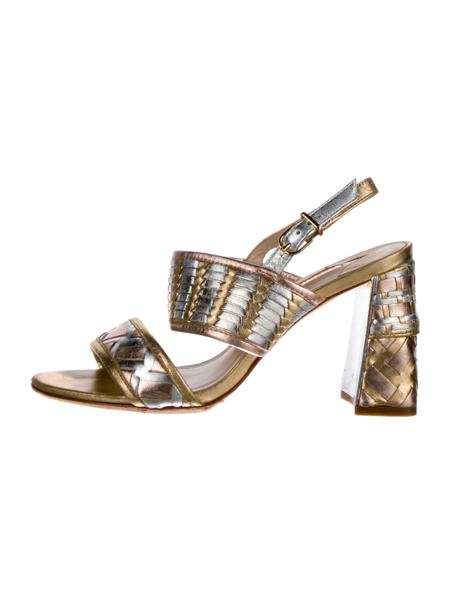 Sophia Webster Leather Animal Print Slingback Sandals