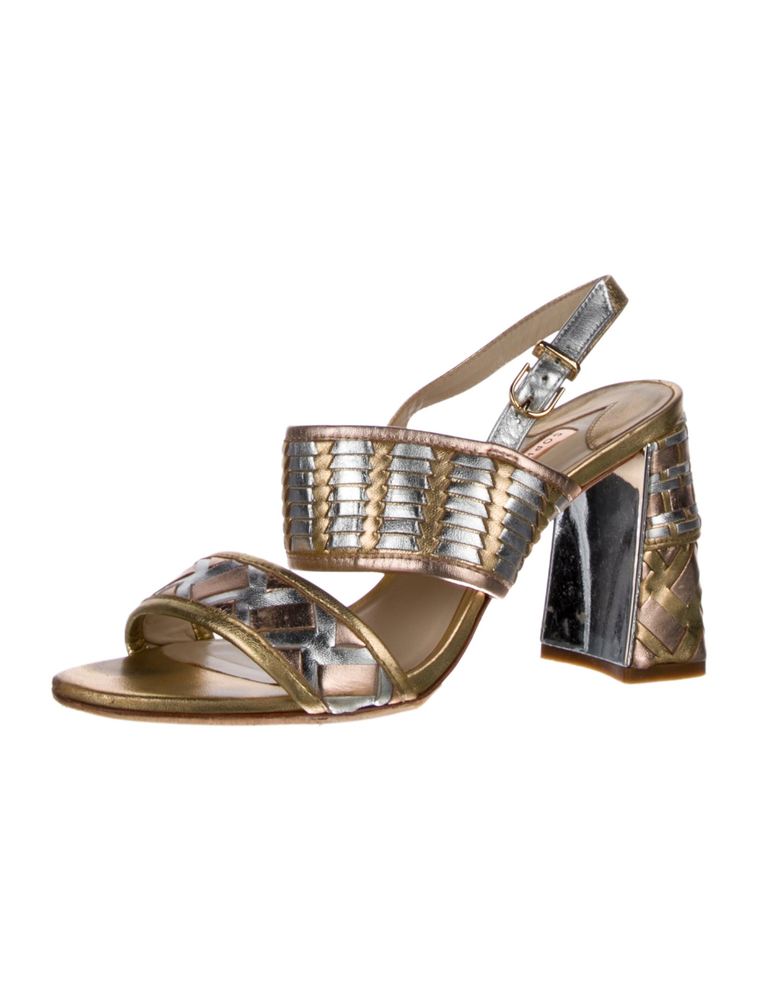 Sophia Webster Leather Animal Print Slingback Sandals