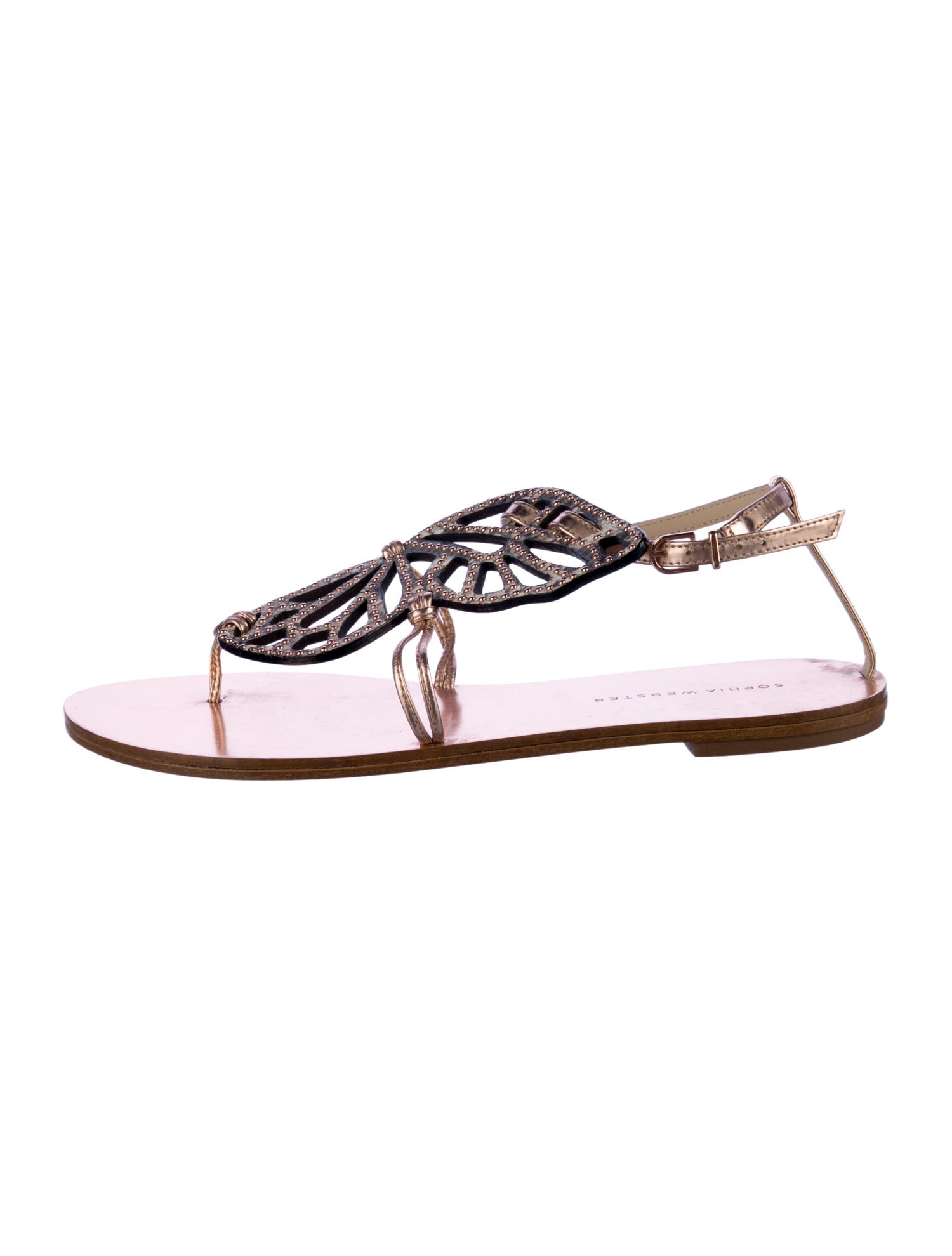 Sophia Webster Leather Studded Accents Slingback Sandals