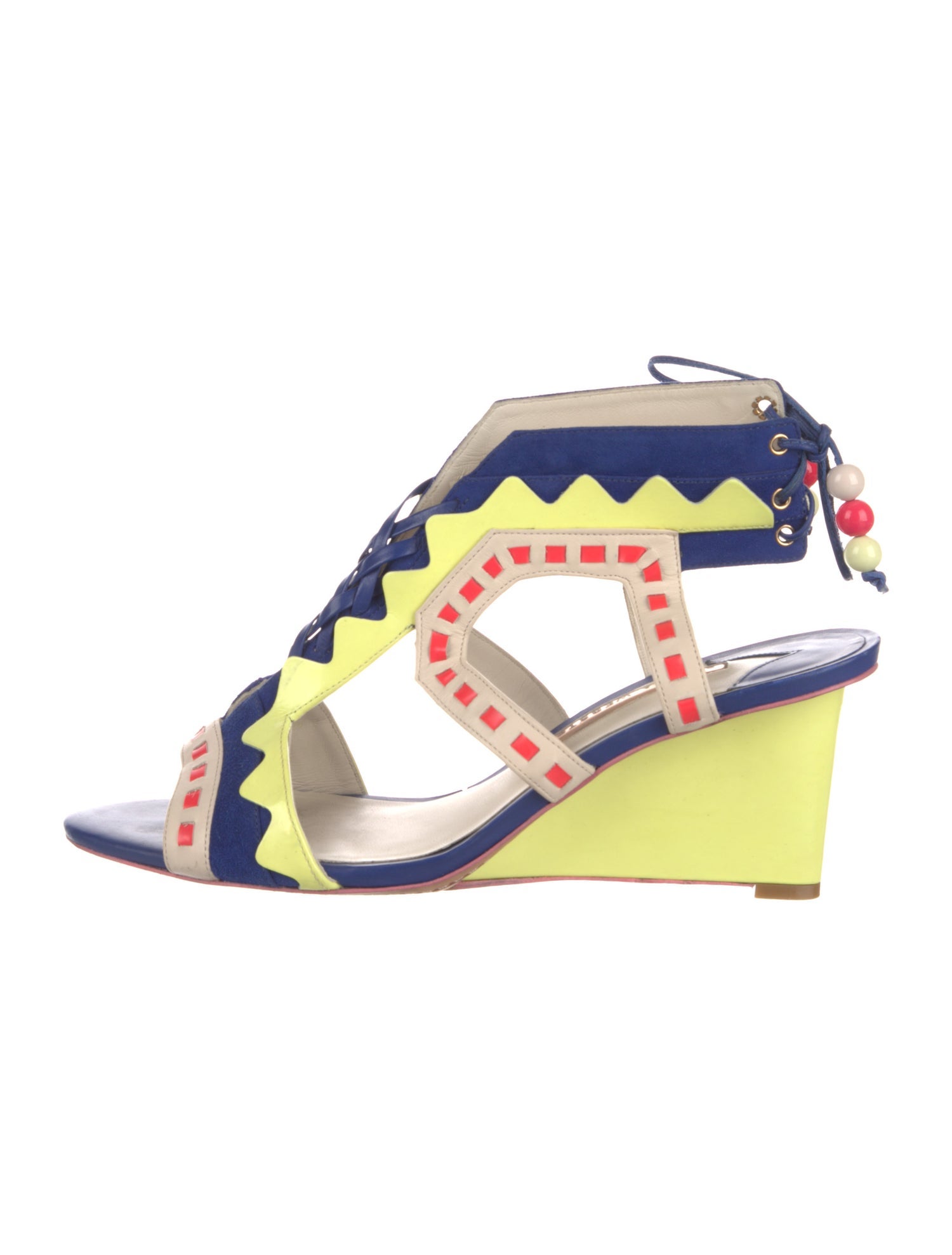 Sophia Webster Suede Printed T-Strap Sandals