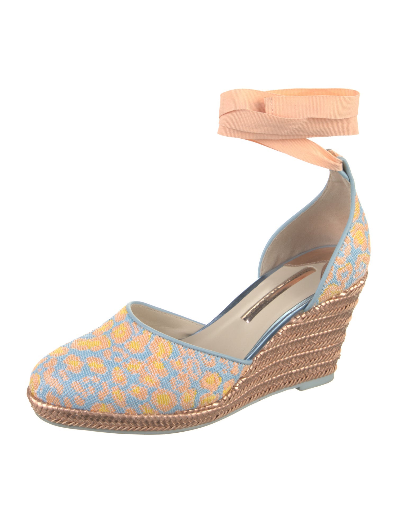 Sophia Webster Raffia Animal Print D'Orsay Pumps