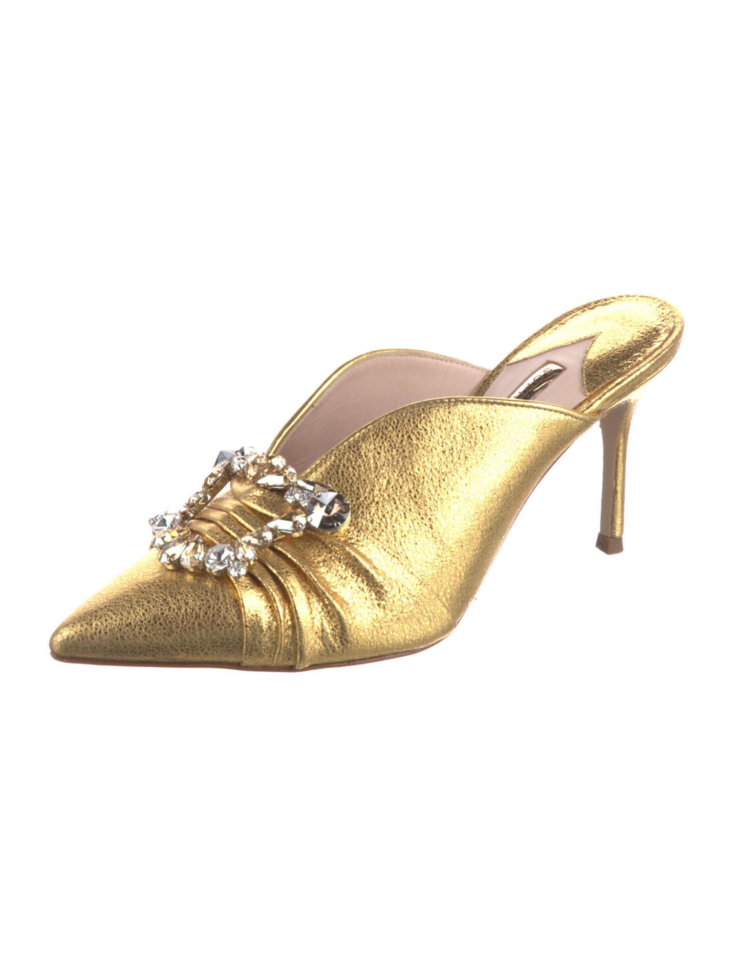 Sophia Webster Leather Crystal Embellishments Mules