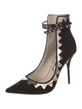 Sophia Webster Suede Colorblock Pattern Pumps