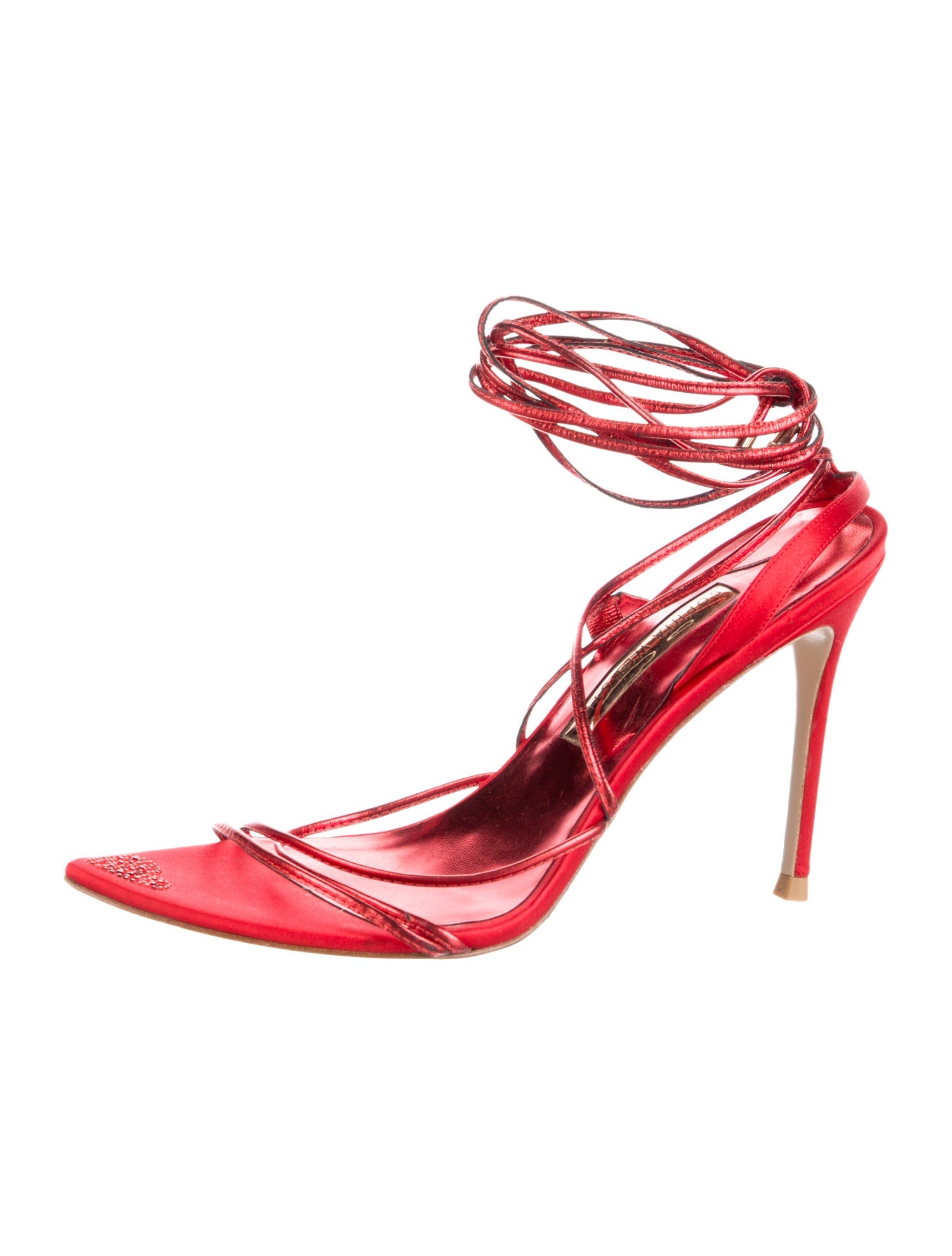 Sophia Webster Satin Crystal Embellishments Sandals