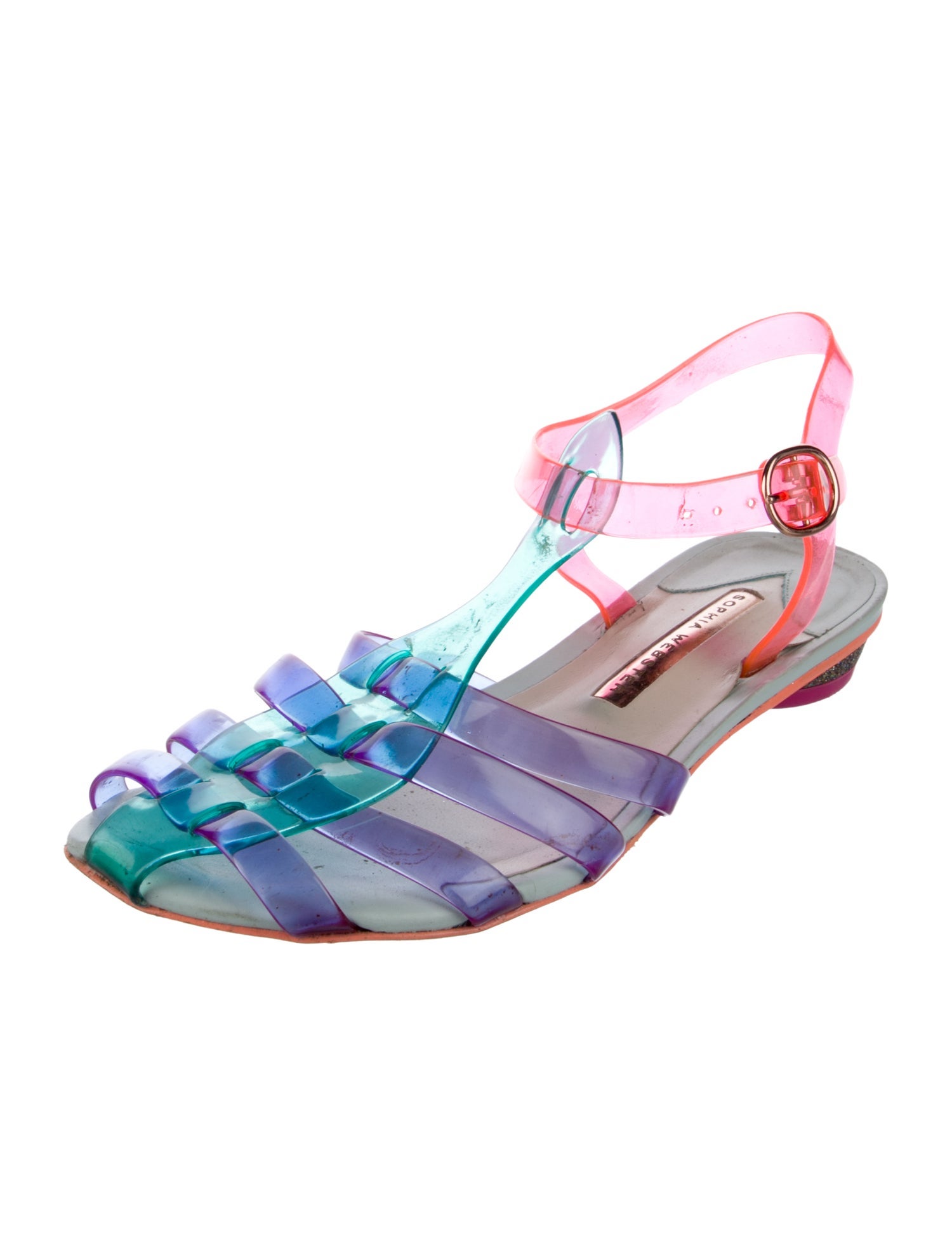 Sophia Webster PVC Colorblock Pattern Slingback Flats