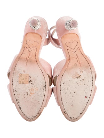 Sophia Webster Velvet Crystal Embellishments Slingback Sandals