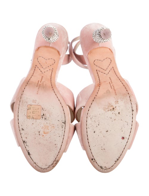 Sophia Webster Velvet Crystal Embellishments Slingback Sandals