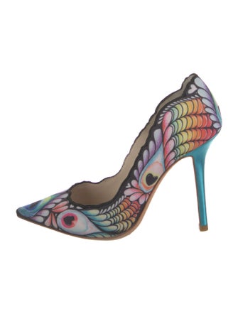 Sophia Webster Printed Leather Trim Embellishment Pumps