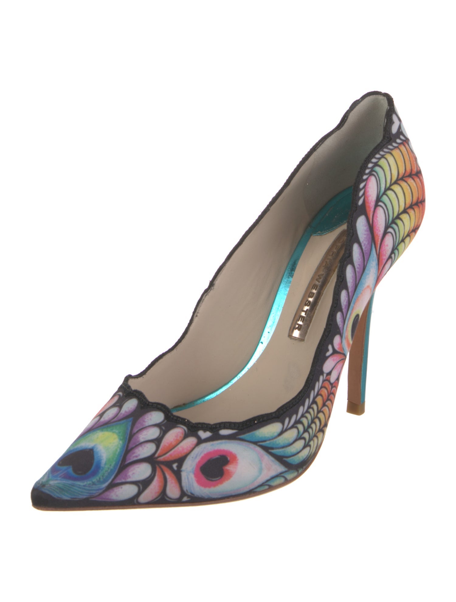 Sophia Webster Printed Leather Trim Embellishment Pumps