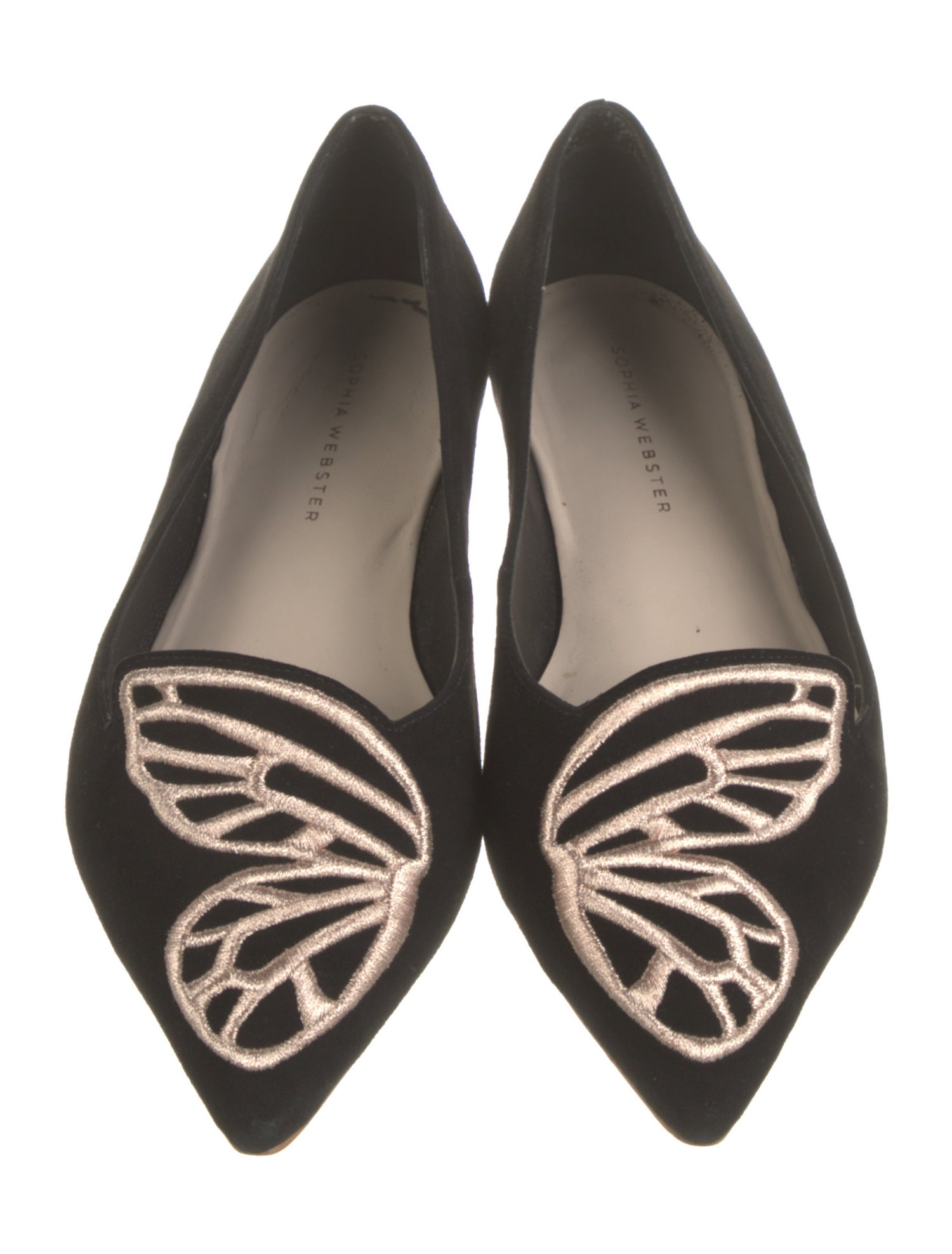 Sophia Webster Suede Embroidered Accent Ballet Flats