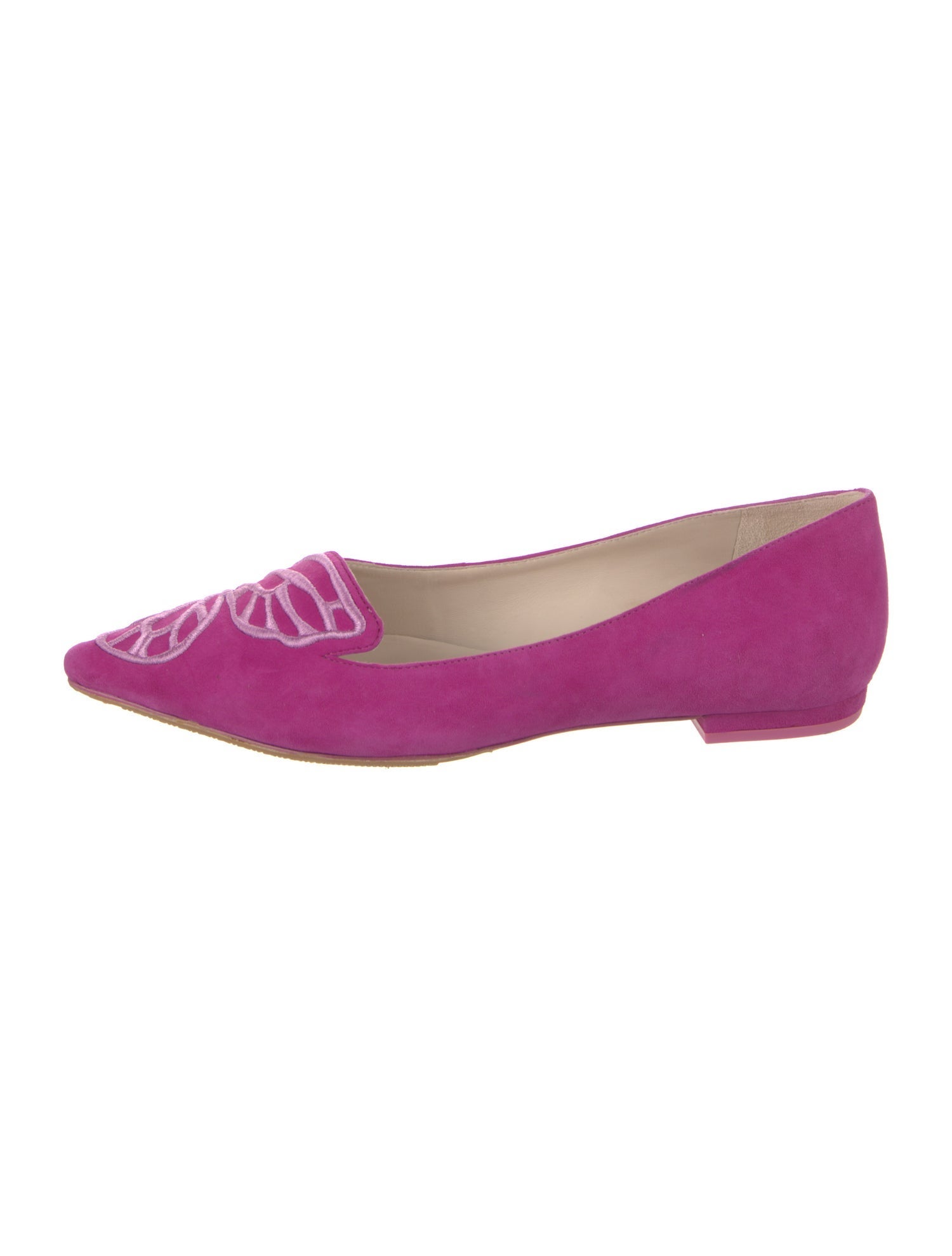 Sophia Webster Suede Embroidered Accent Ballet Flats