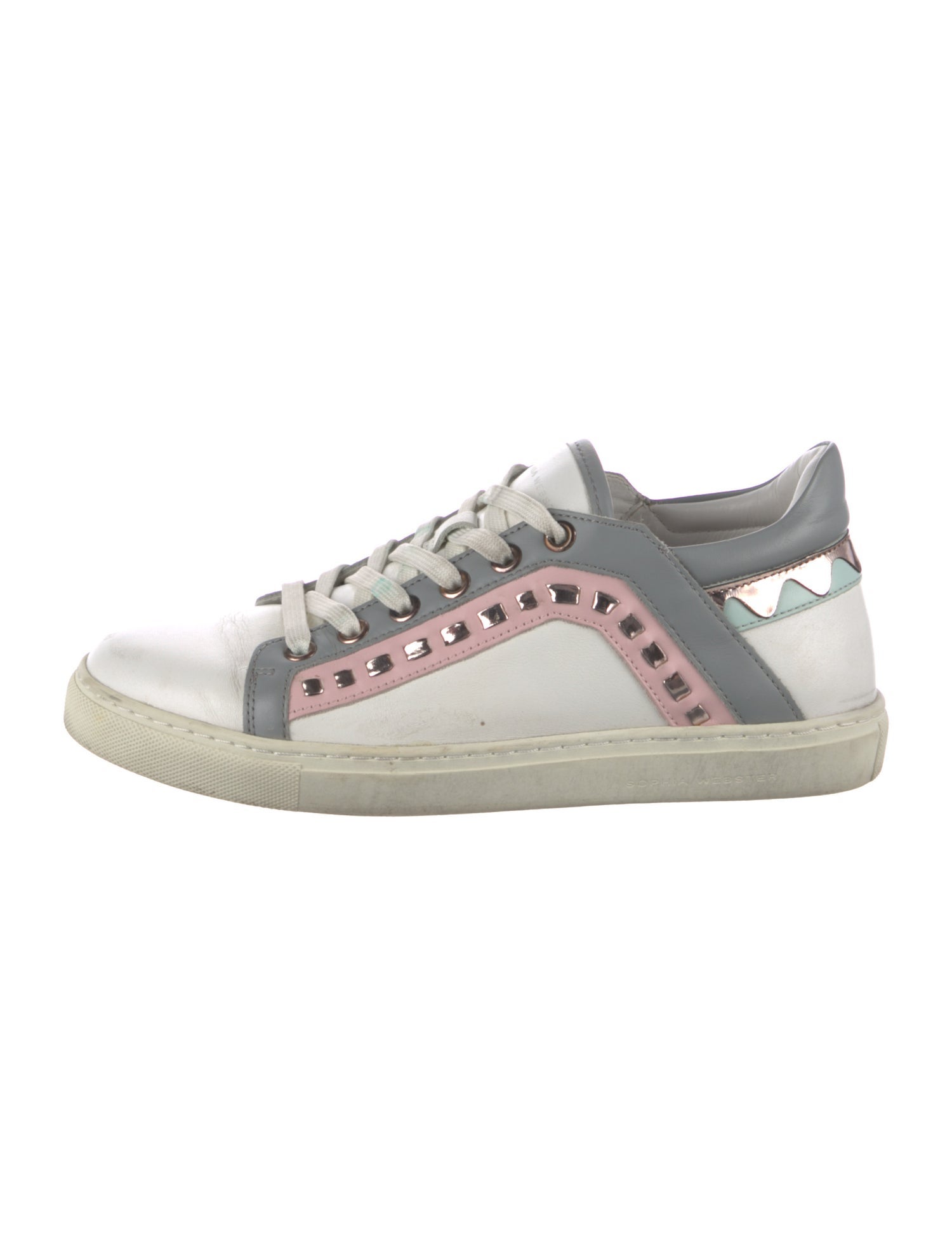 Sophia Webster Leather Colorblock Pattern Sneakers