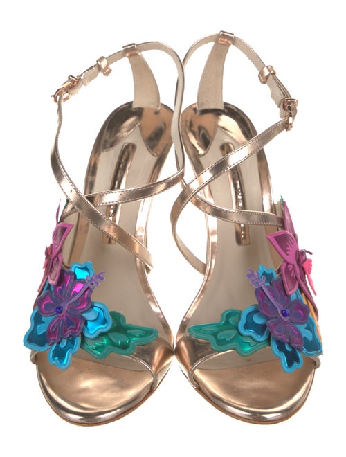 Sophia Webster Patent Leather Colorblock Pattern Slingback Sandals