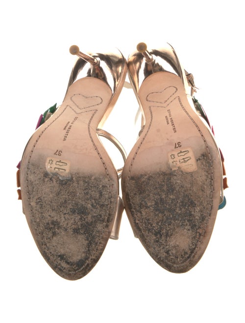 Sophia Webster Patent Leather Colorblock Pattern Slingback Sandals