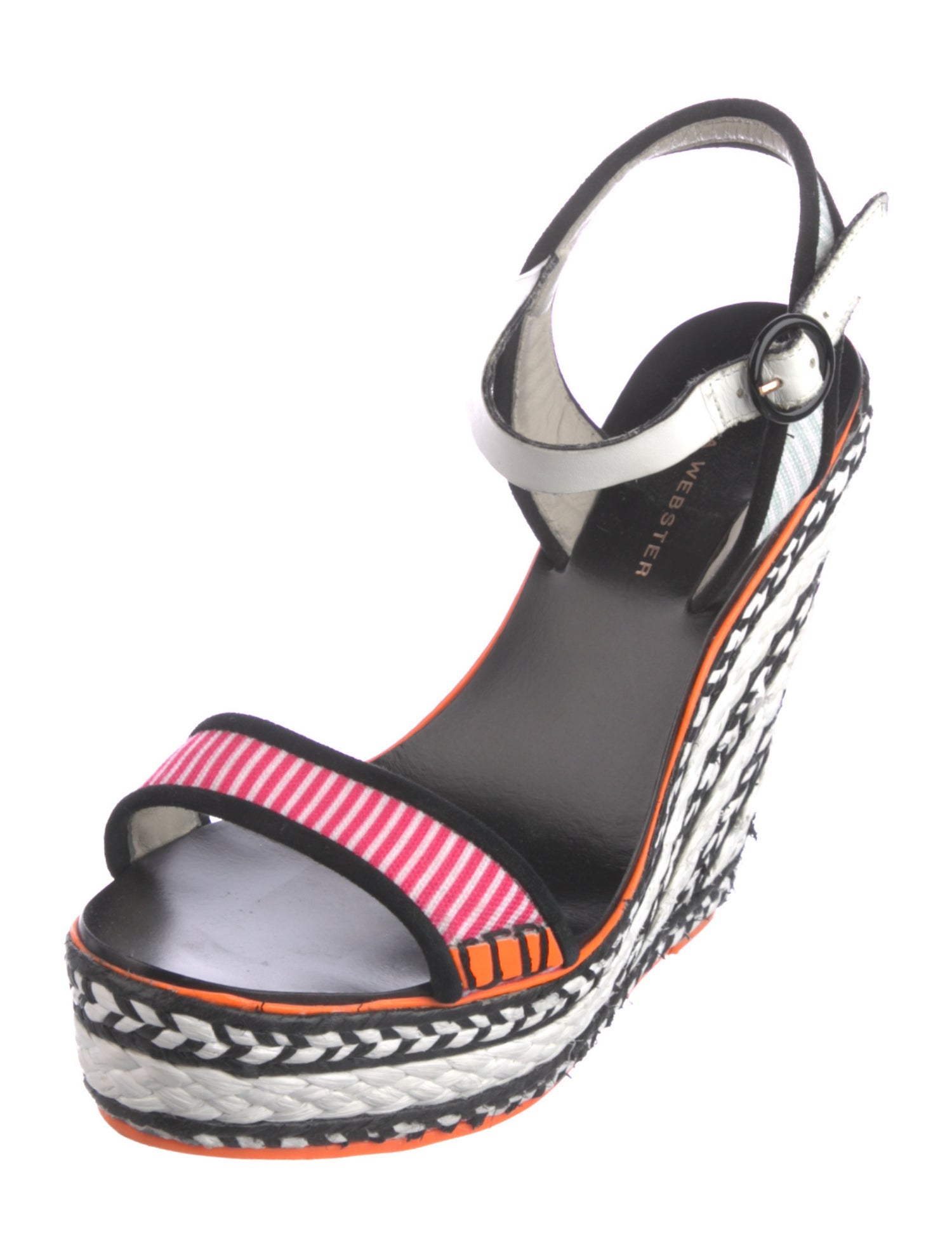 Sophia Webster Leather Printed Slingback Sandals