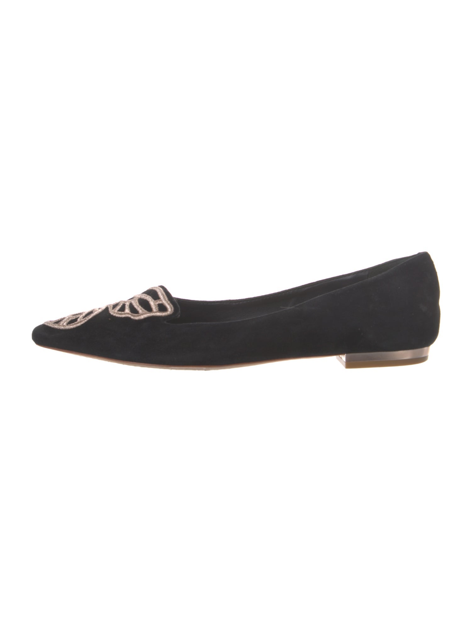 Sophia Webster Suede Embroidered Accent Flats