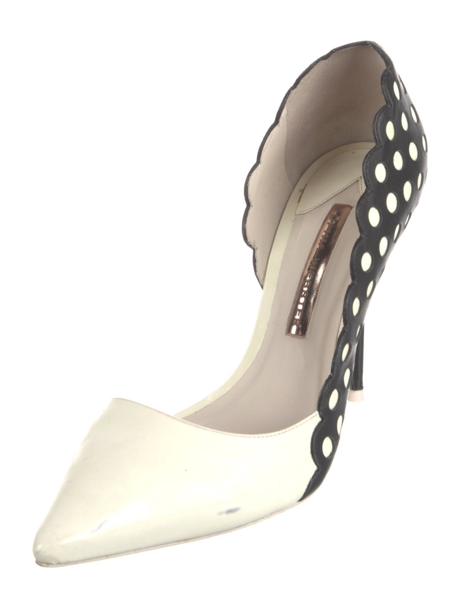 Sophia Webster Patent Leather Colorblock Pattern D'Orsay Pumps