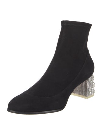 Sophia Webster Suede Crystal Embellishments Sock Boots