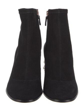 Sophia Webster Suede Crystal Embellishments Sock Boots