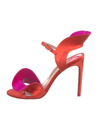 Sophia Webster Satin Ruffle Embellishment Sandals