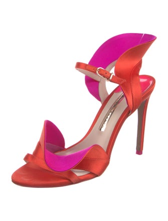 Sophia Webster Satin Ruffle Embellishment Sandals