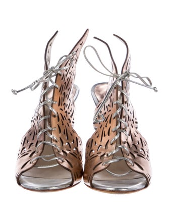 Sophia Webster Leather Lasercut Accents Slingback Sandals